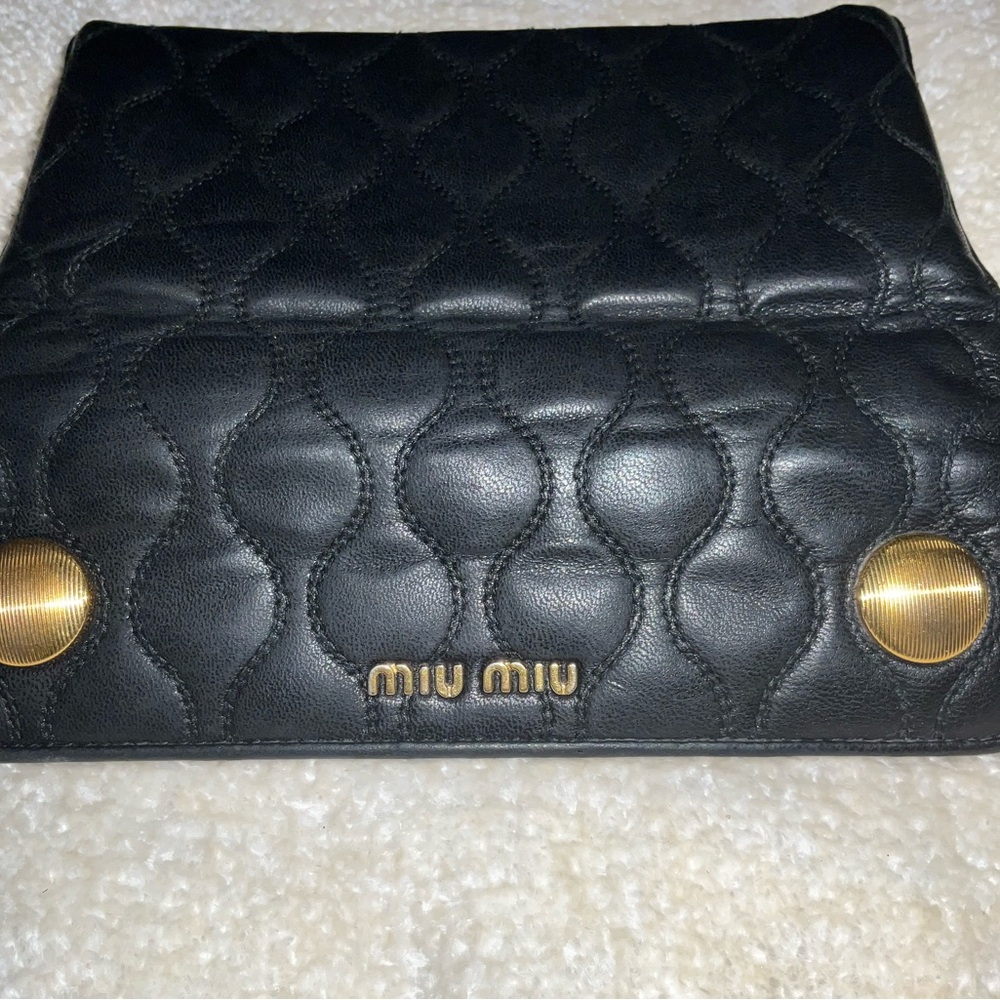 Mui Mui Black Quilted Wallet AUTHENTIC - Picture 2 of 10